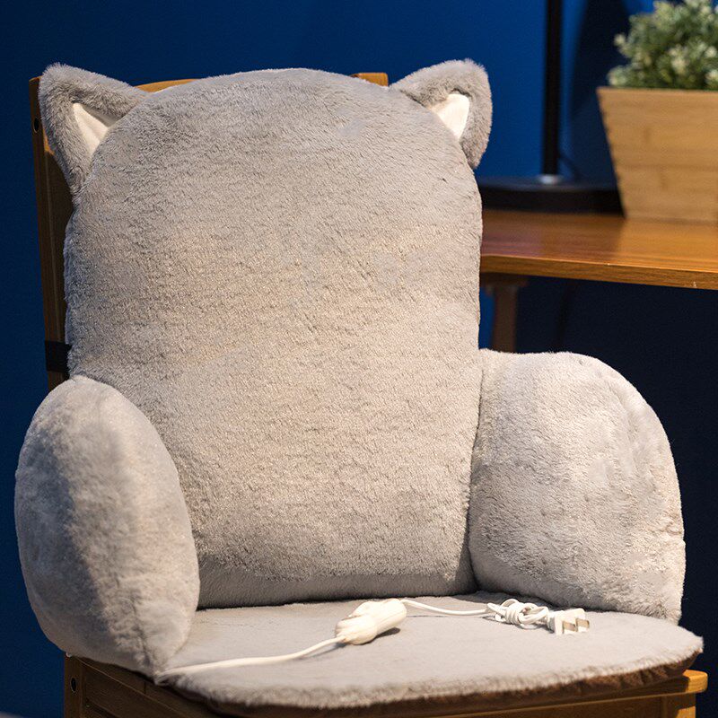 冬季办公室座椅加热坐垫靠背一体椅子垫学生宿舍坐靠护腰屁股垫子