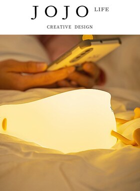 JOJOS L. PD.Autumn.小夜灯可爱充电躺平鸭硅胶感应拍拍丨秋寒