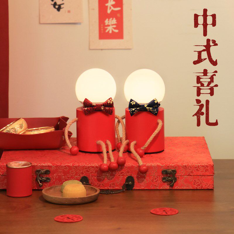 结婚送新人礼物高级感长明灯小夜灯一对礼品玩偶创意摆件床头台灯
