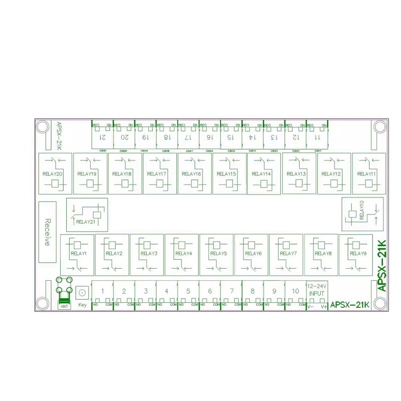 21路双向反馈遥控开关无线控制模块工业配电箱直流12V24V信号通断