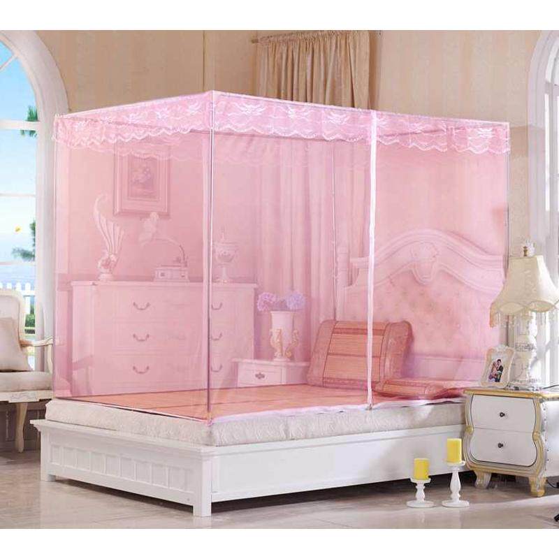 蚊帐方顶加密全底支架米单人双人1.5拉链坐床开门1.2式两不锈钢