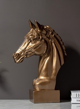 创意复古树脂动物马模型摆件家居样板房客厅电视柜装饰工艺品摆设