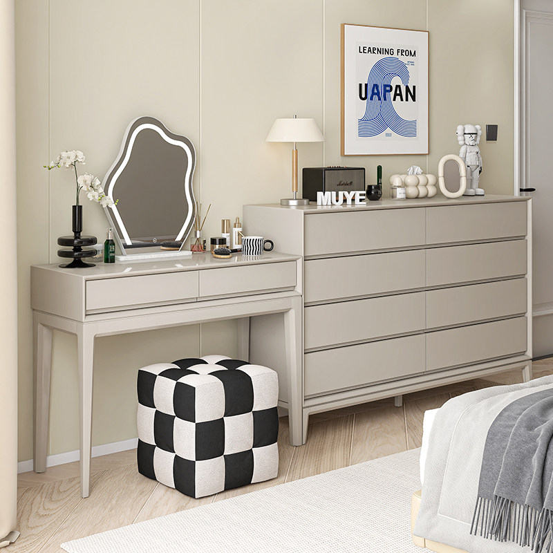 牧野设计意式极简八斗客厅柜柜子收纳现代简约白色实木储物柜卧室