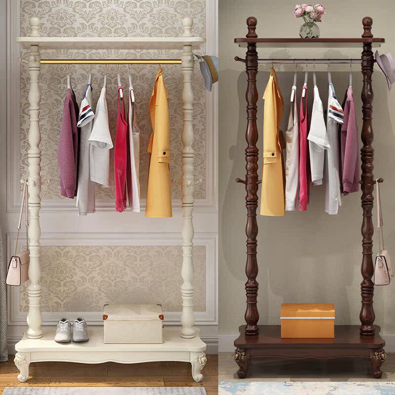 实木衣帽架落地置物架门厅衣架物凳卧室组合储客厅鞋架挂衣架换鞋