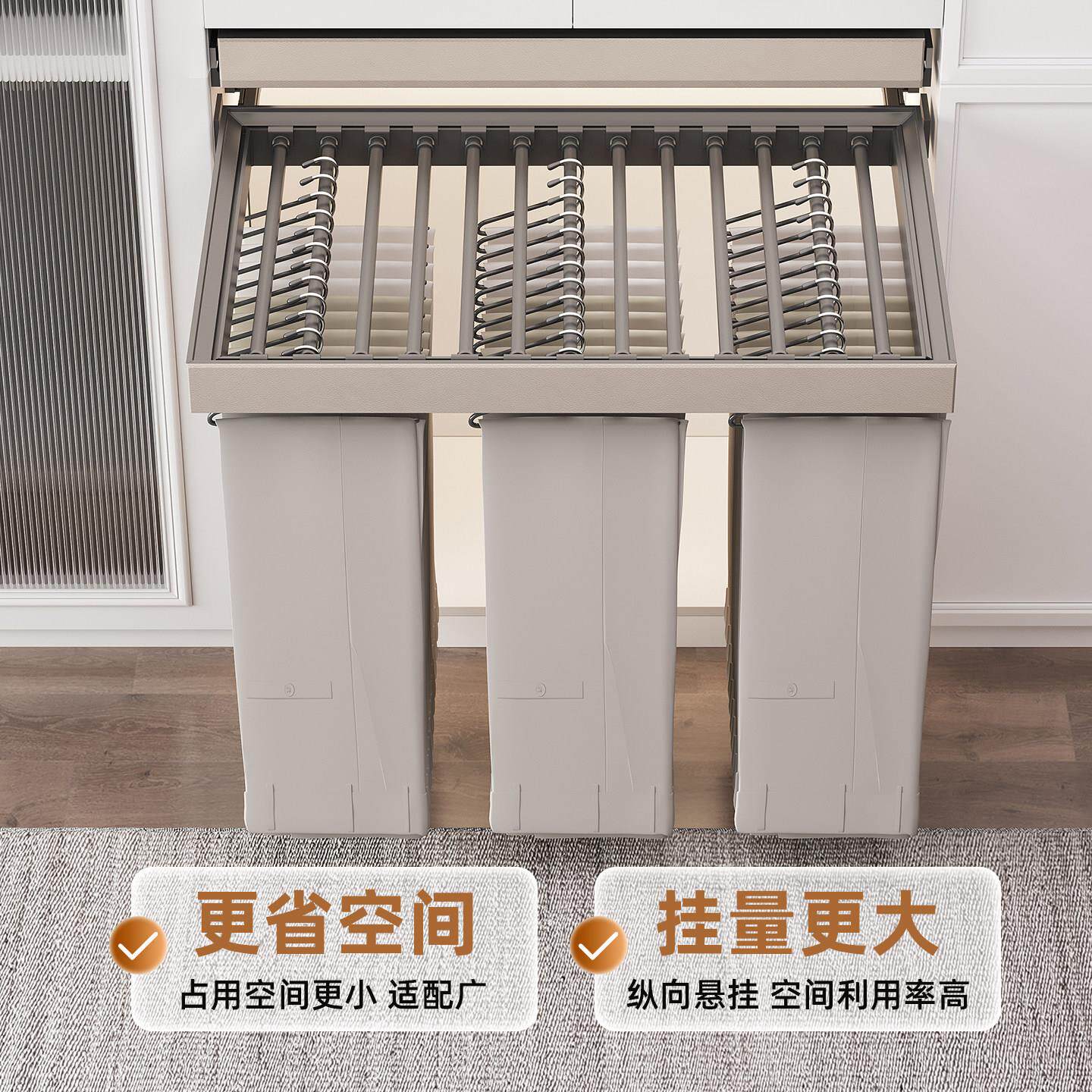 衣柜内置拉伸缩滑轨家JM-SSKJ用裤多功能架侧装裤抽衣橱五金收抽