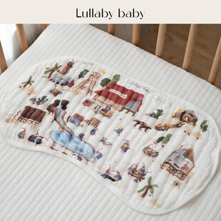 lullabybaby婴儿云片枕头宝宝纱布枕巾新生儿枕垫防吐奶枕巾