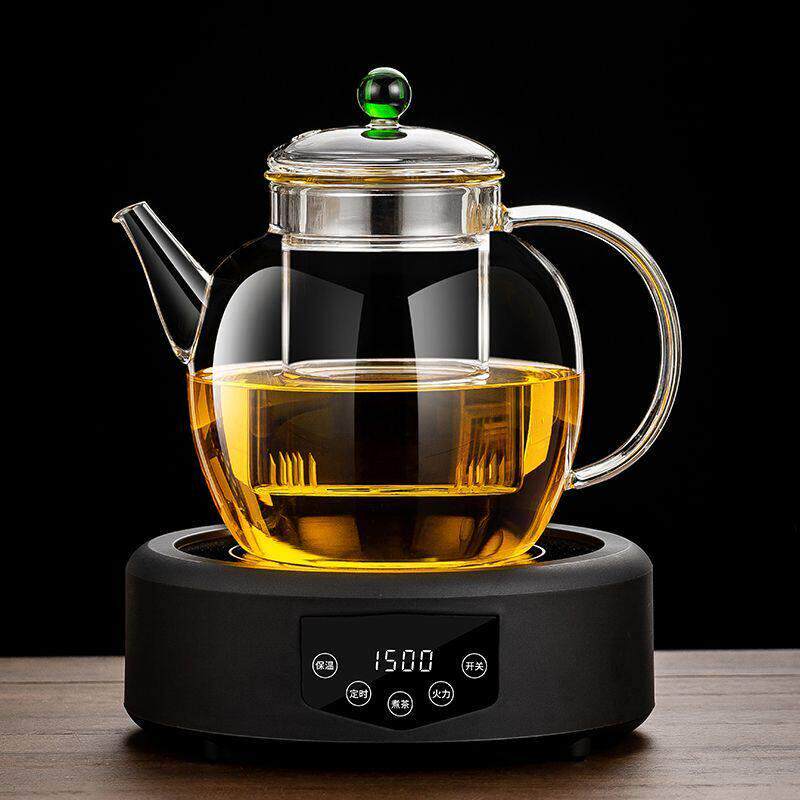 加厚全玻璃大容量耐高温高硼硅煮茶壶黑晶炉家用养生壶烧水泡茶壶