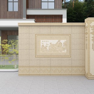 外墙浮雕壁画迎门墙小规格雕花瓷砖室外防晒抗冻外墙砖围墙拼花砖