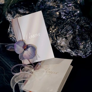 婚礼誓言卡订婚结婚新郎新娘高级简约誓词宣言本致辞手卡告白书