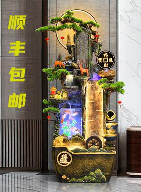 大型假山鱼缸流水喷泉客厅庭院办公室会所循环水景观地板装饰摆件