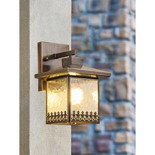 户外防水壁灯欧式复古别墅庭院大门柱子外墙灯全铜室外花园阳台灯