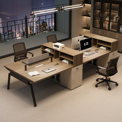 职员办公桌椅组合简约现代办公桌员工位六人位卡座财务员工桌家具