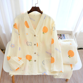 产后夏天孕妇睡衣哺乳衣大码 月子服夏季 纯棉纱布薄款 200斤5月份