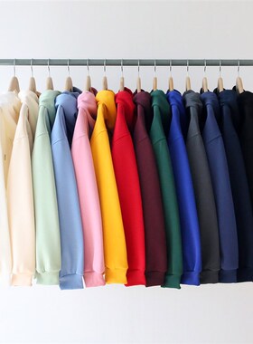 2022年 冬季 纯色 银狐绒 加绒加厚 连帽卫衣男 女 bf风宽松潮流