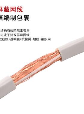 安普CA网YZGT超类052铜包银六类无氧铜家用楼宇监控POE工程线30五