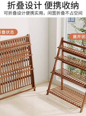 可折叠花架阳230217台置物客厅落式阶梯式实家园用打造阳台小地花