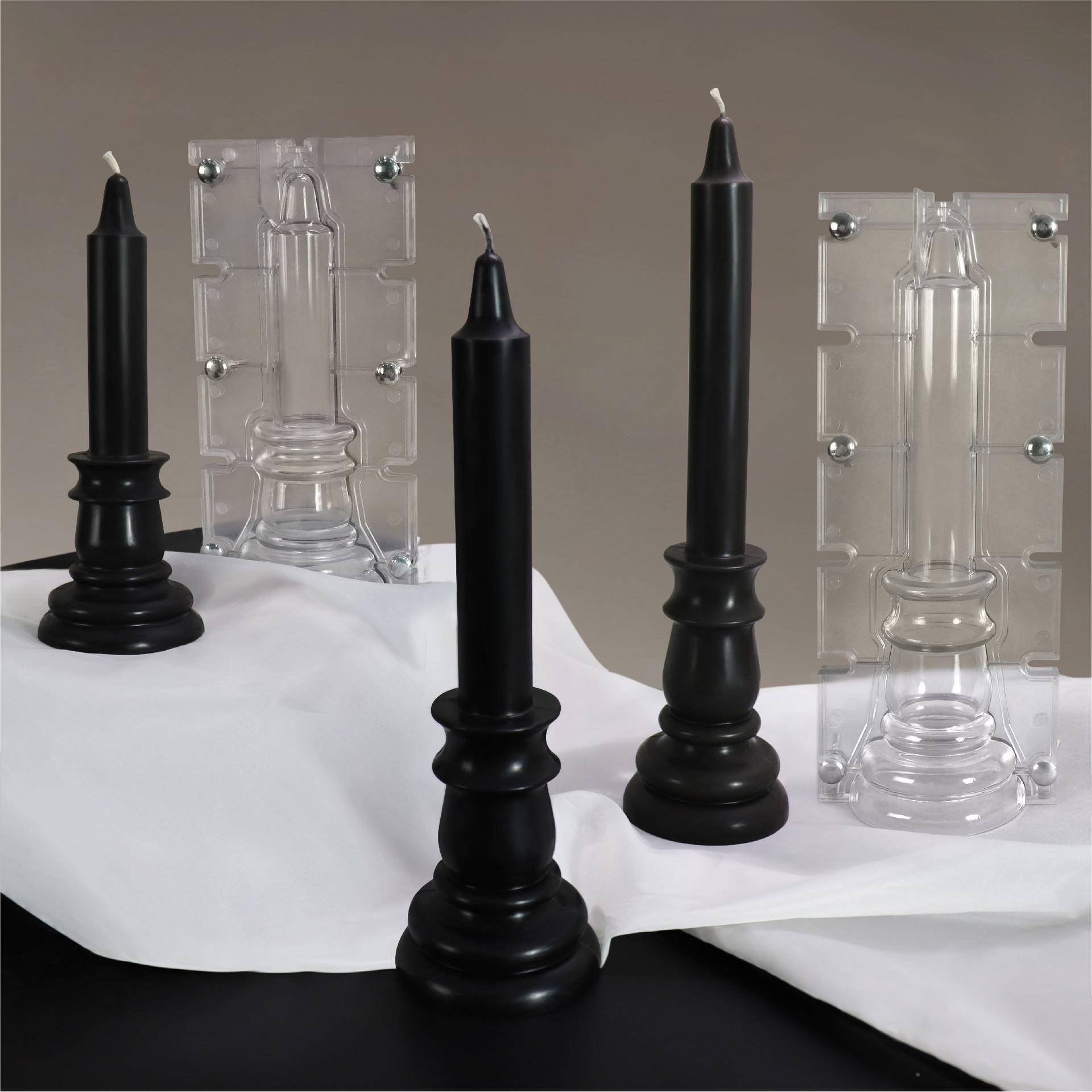 雄威欧教堂式顶烛台PC瓣模I蜡烛模具手工DY家居烛台亚克0955力模