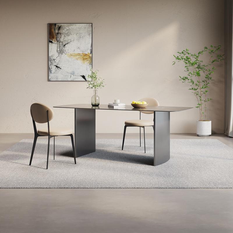 德丰岩板餐吃桌意式家轻奢风用大户型高端饭桌现代简约长/米阿方