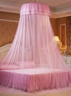 吊顶圆蚊帐顶加顶加高密吊蕾丝花边公主清MJ-17011新蚊帐送粘钩免