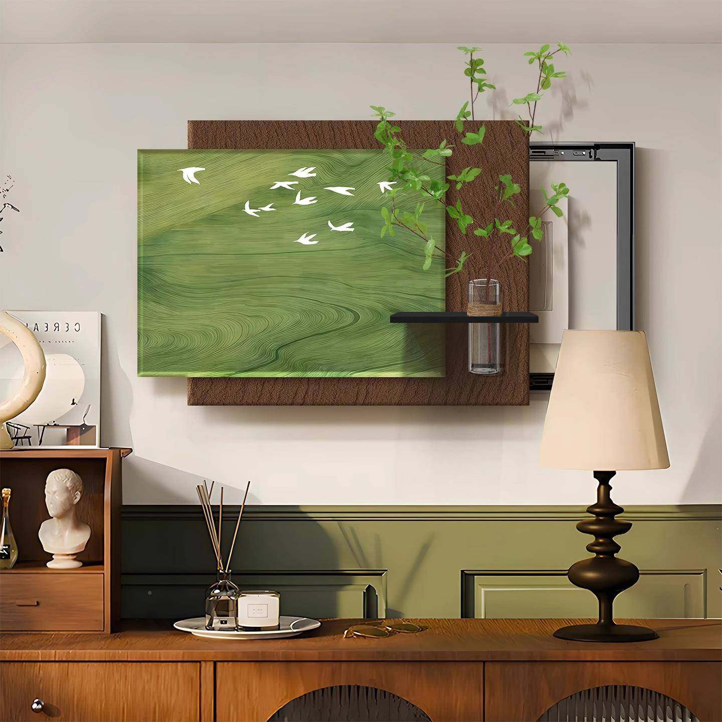 中古风电画表挡装饰画复古高级感箱配电箱挂水培绿植遮开关654-77