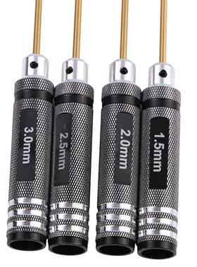 Mayatech钛钢4件套内六角螺刀套装丝1.5刀22.54703mm高速钢头