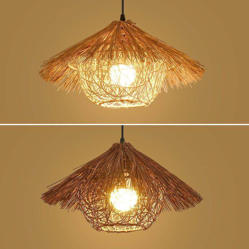 创意个性草灯复古藤编编吊灯怀旧艺术995灯罩帽仿古灯宿民饭店竹,家装灯饰光源,智能吊灯,淘宝优惠券,粉丝福利购,淘宝优惠卷