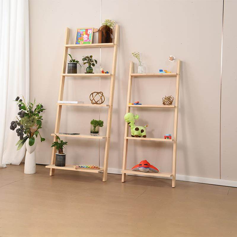 ins简墙约梯形置物架实木靠书架MZP阳台花架童装店地落墙储物角层,商业/办公家具,千层架,淘宝优惠券,粉丝福利购,淘宝优惠卷