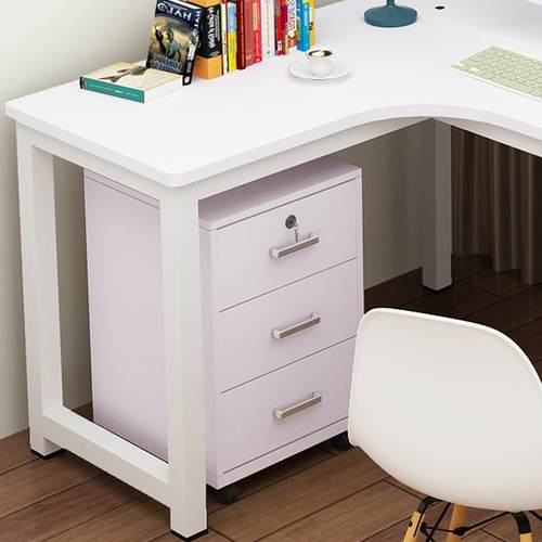 应三抽屉桌办公室收纳定制柜子带供锁办公家具办公从量柜大优