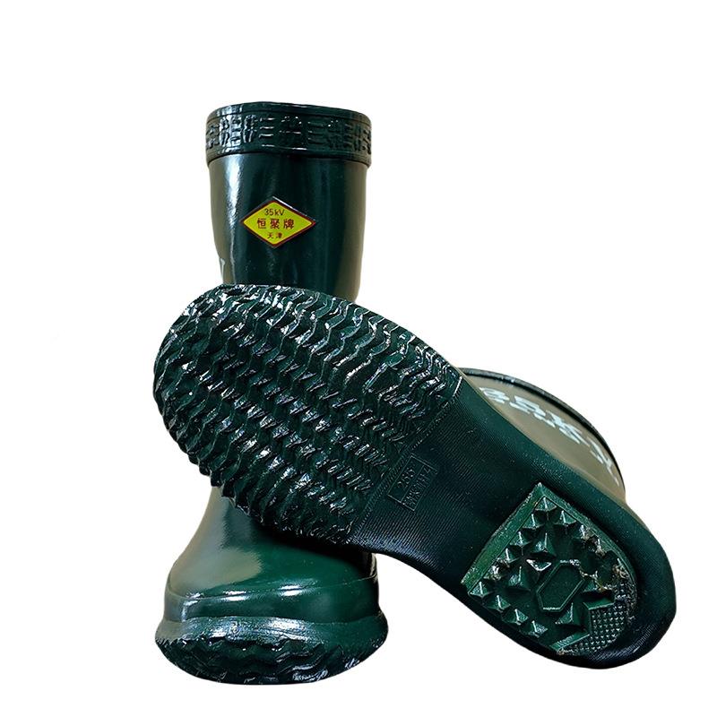 35KV电绝缘靴士劳动保护高绝缘鞋筒3K男V防漏电触电35kv防护5靴子