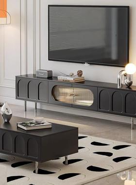 轻奢型茶几柜电视机柜组合小CVG户新黑色客厅家用电视现代法款式