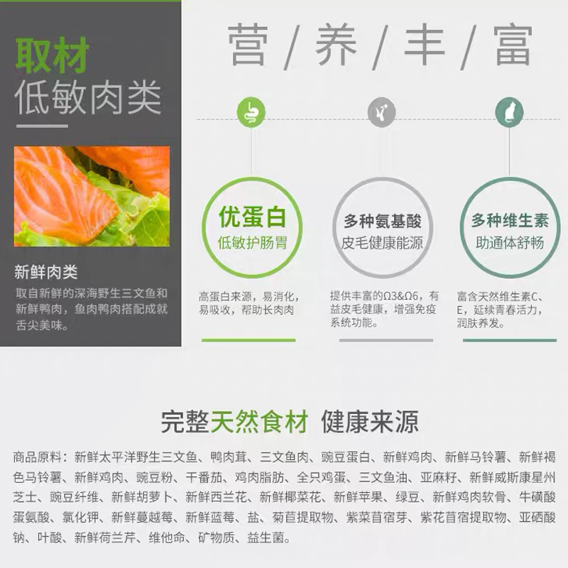 福摩狗粮鸭肉甜薯三文鱼去泪痕泰迪柯基比熊狗营养美毛中小型犬粮