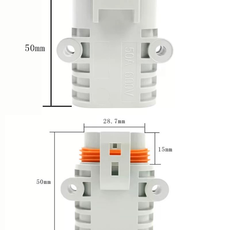 安德森50A驻车空调连接器电源防水插头12V/24V大功率汽车锂电插头
