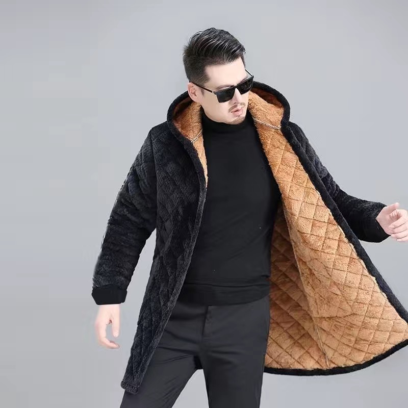 冬季新款男士加绒加厚棉衣罩衣围裙工作服防护保暖衣居家罩衣睡衣