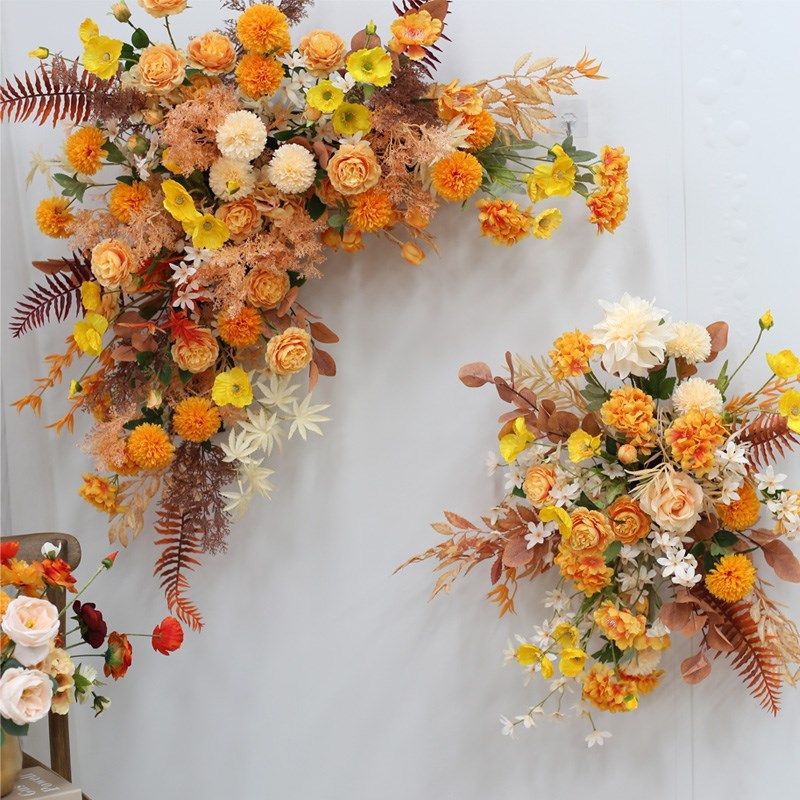 桔色花艺布置装饰婚嫁宴会三角壁挂引路花球酒店橱窗商务活动花卉,鲜花速递/花卉仿真/绿植园艺,仿真花,淘宝优惠券,粉丝福利购,淘宝优惠卷