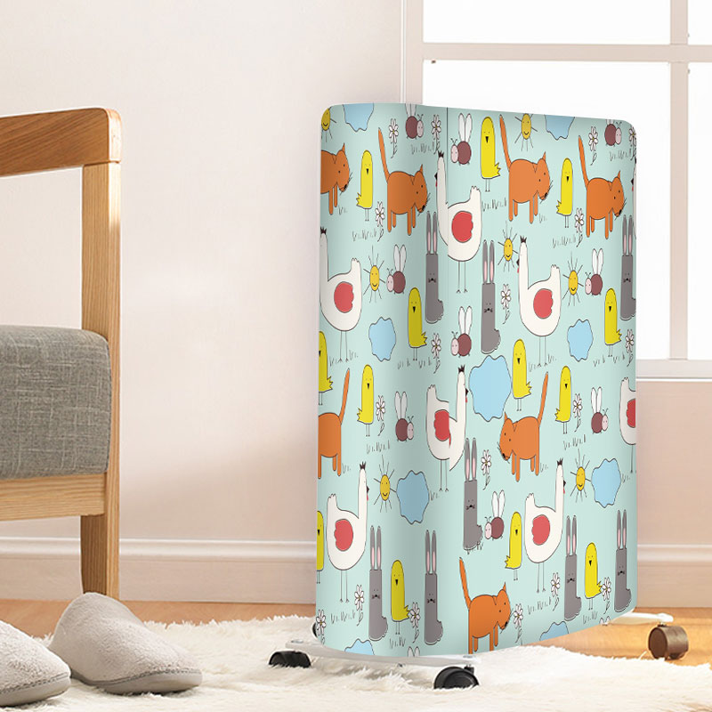 卡通北欧防尘暖气片罩全包暖气防尘简约墙布艺装饰罩套油汀罩定制