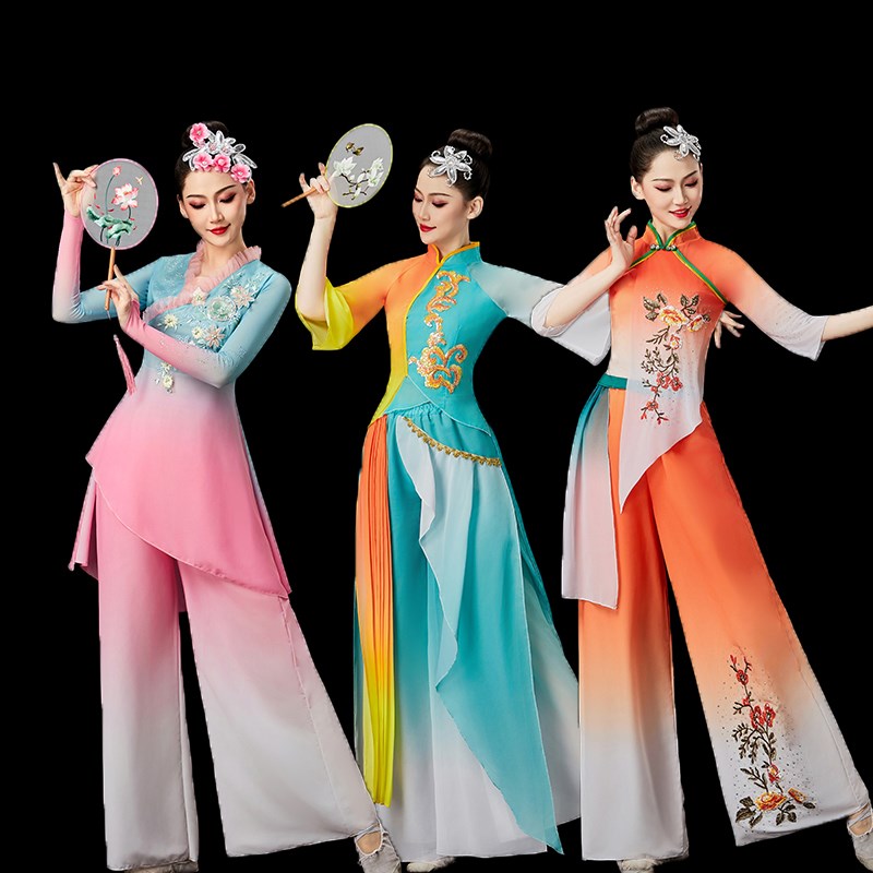 秧歌服演出服2024新款舞台表演服广场舞扇子舞手绢舞胶州秧歌艺考