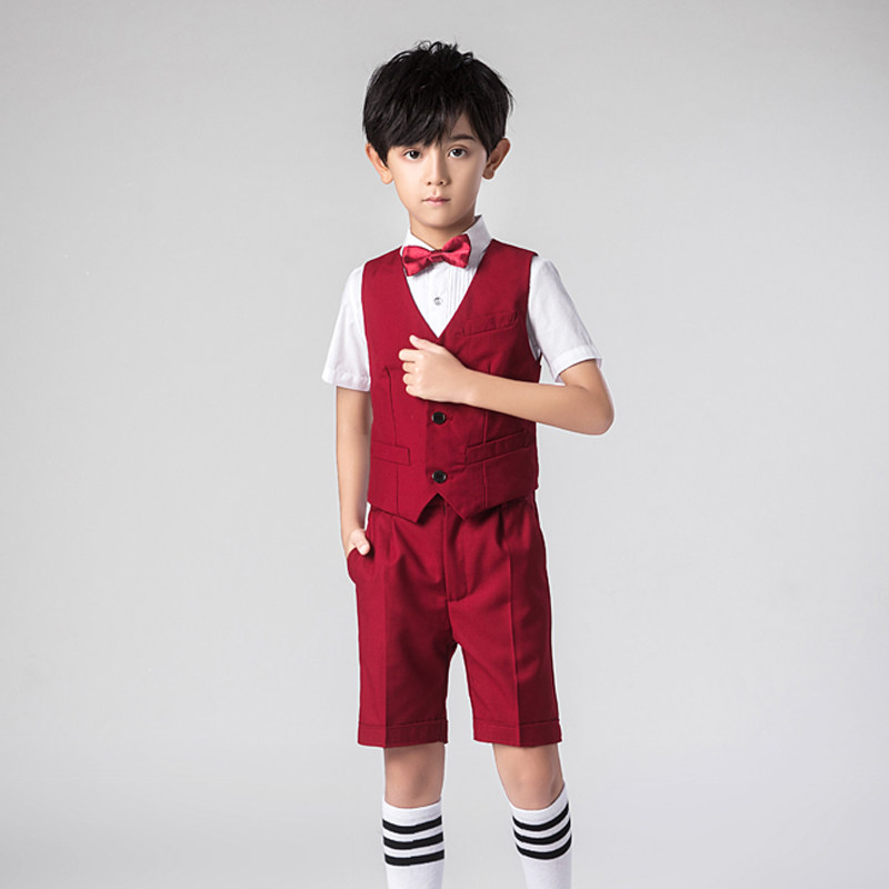 儿童礼服西装男童小主持人男孩花童走秀套装小男生钢琴演出服夏季
