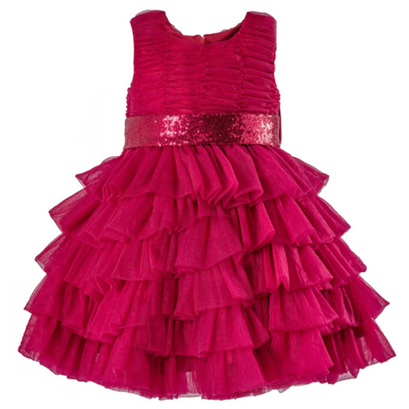 女童礼服酒红色歌唱比赛演出服中大童生日公主裙年会儿童主持礼服