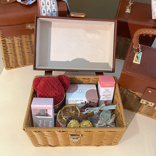 订婚结婚藤编竹篮包包伴娘伴手礼盒子高级感闺蜜礼物手提喜糖空盒