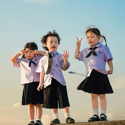 泰国泰式儿童校服女童jk套装夏季幼儿园中小学生学院风毕业照班服
