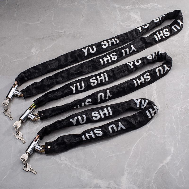 办公室玻璃门自行车链条锁 包布圆头方头摩托车锁具加长链子