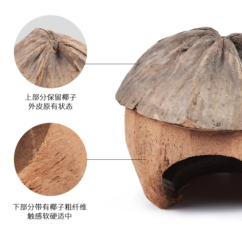 乌龟躲避洞椰子壳屋爬宠洞穴寄居蟹守宫角蛙饲养箱造景装饰用品