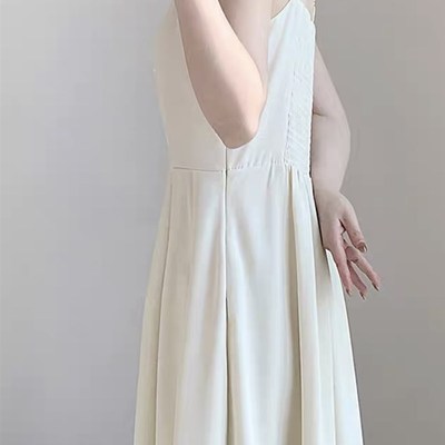 新中式国风珍珠盘扣上衣绸缎连衣裙改良旗袍两件套夏季小个子套装