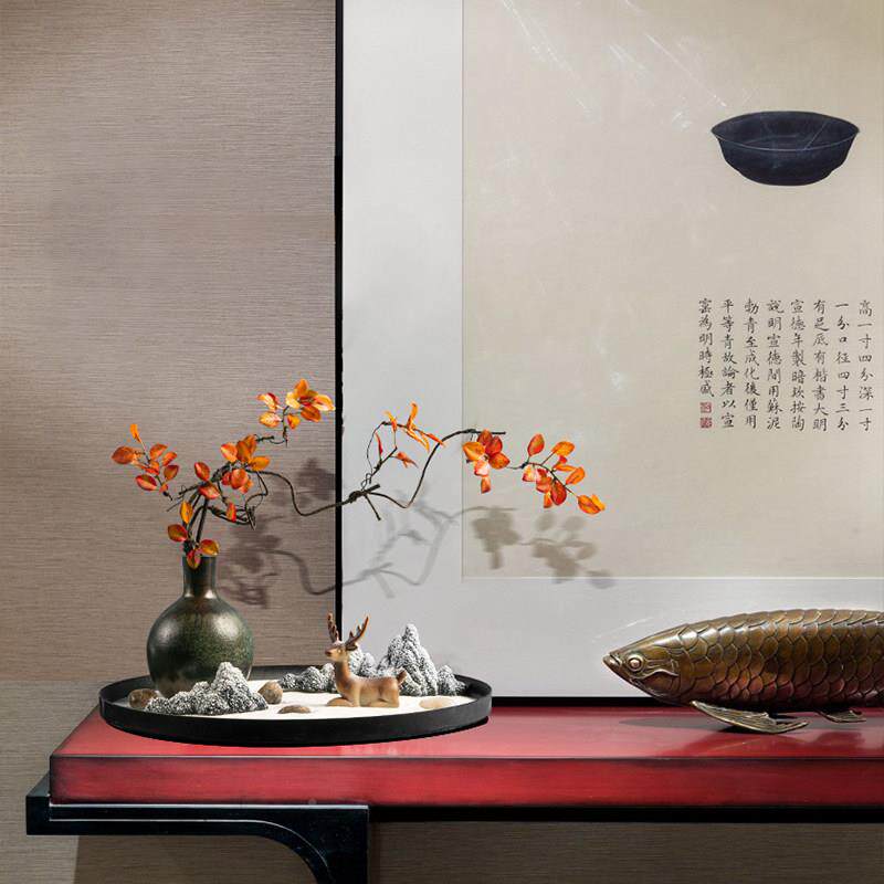 新中古典花瓶微景观禅意桌式电面PSP摆件客厅玄关柜茶室视家居装