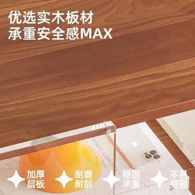 梅氏亚克力旋转书架家用书房展示柜实木落地置物架创意转角书柜