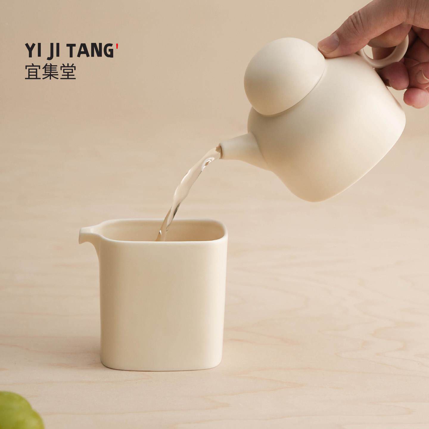 宜集堂圆萌奶油哑风泡茶陶瓷光家可用年轻人爱新型圆萌壶_办壶公