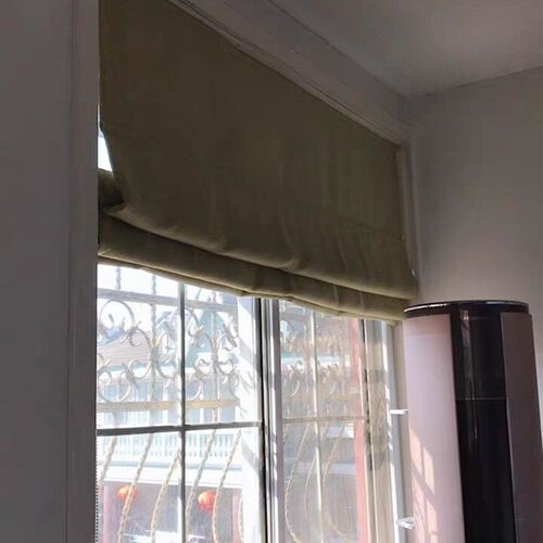 加厚粗麻单层双层布百叶罗马帘定制客厅餐厅书房升降帘杭州可安装
