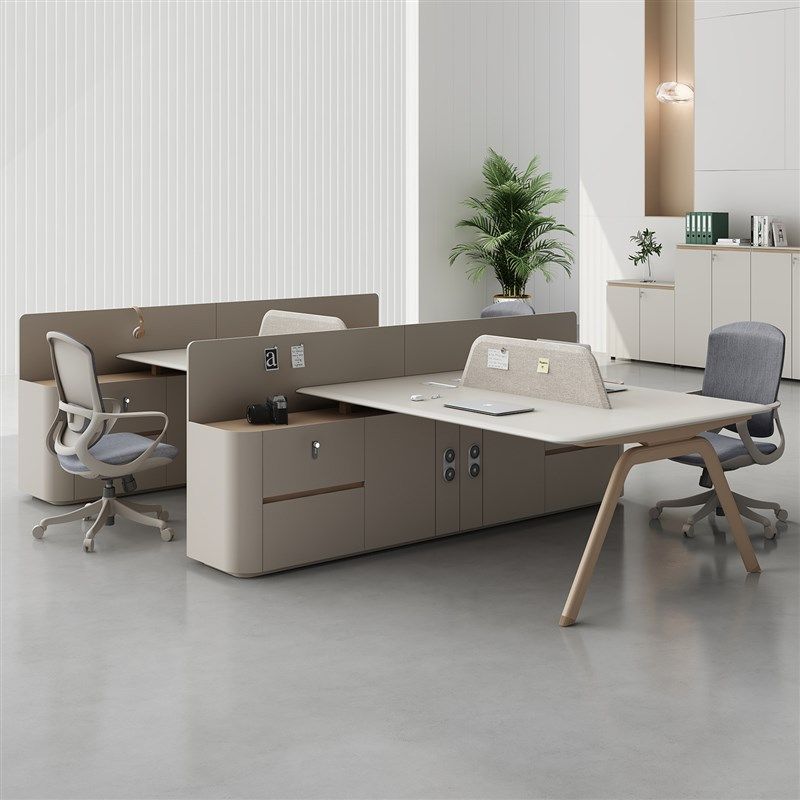 烤漆职员办公桌椅组合4四6人位简约现代办公室桌子屏风工位电脑桌