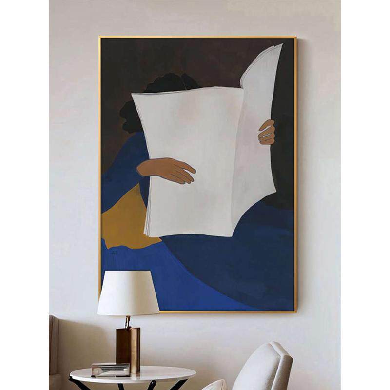 抽象人物沙发装饰画竖版背景画挂画众小艺术玄关墙壁客厅落地入户