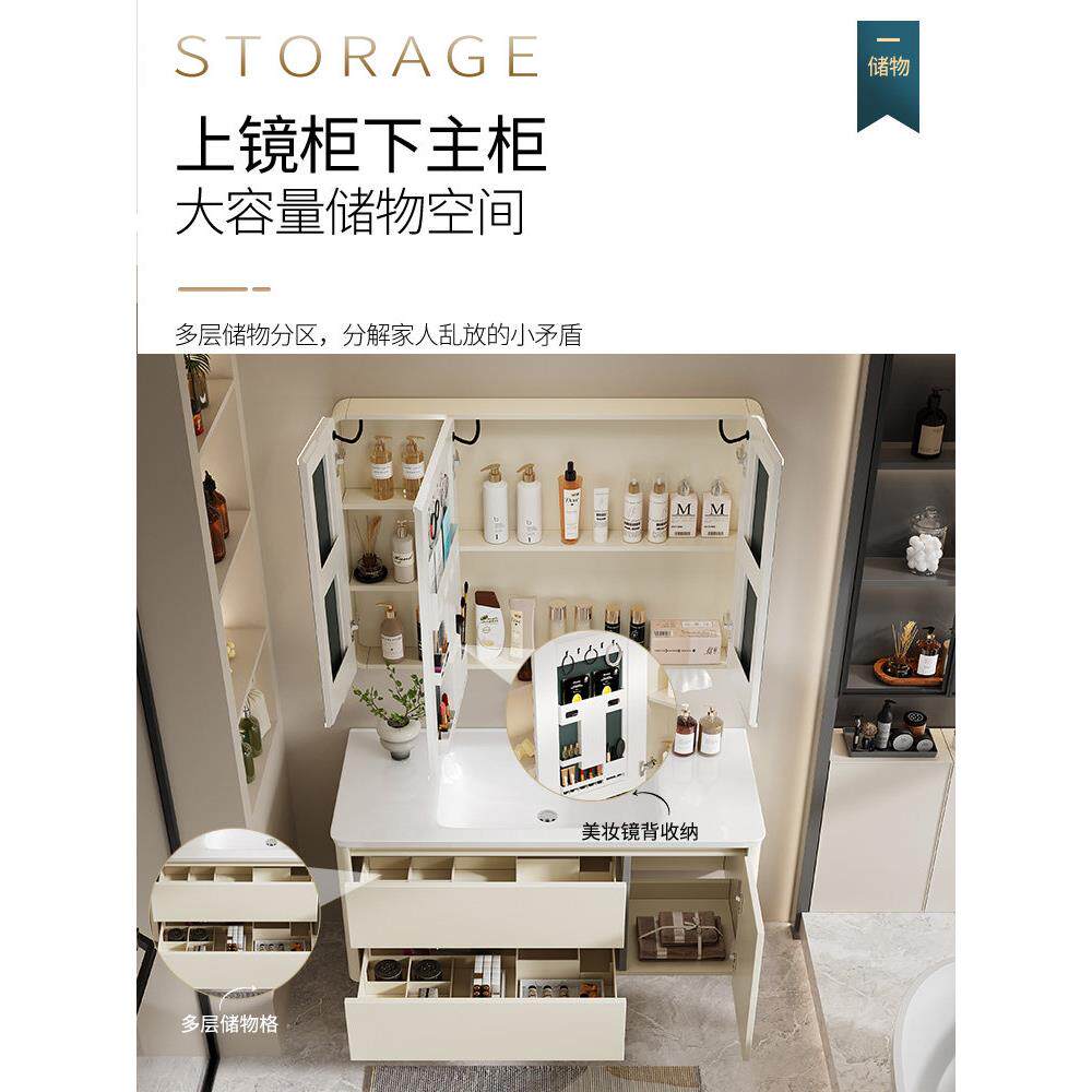 加厚蜂窝铝浴室柜组合浴室水槽陶瓷一体洗脸盆柜防水防潮